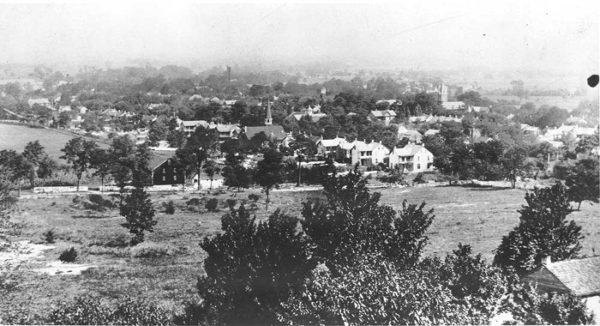 Elevated photo of Mount Holly Springs circa 1950