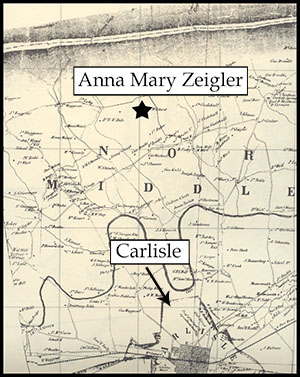 Map for Anna Mary Zeigler