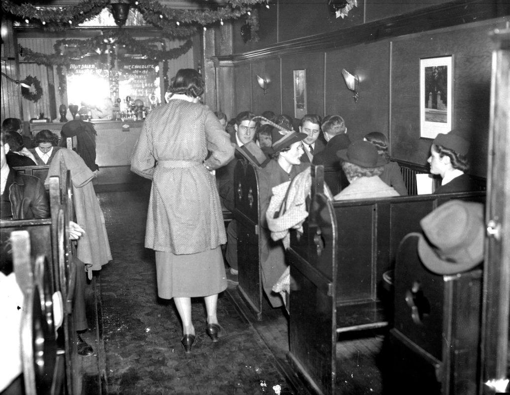 Dickinson College students at the Chocolate Shop on West High Street