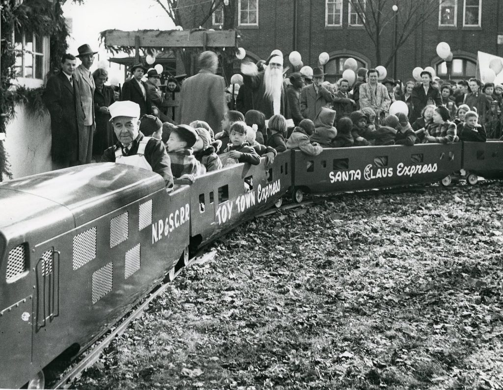 The Santa Claus Express on the lawn of St. John’s Episcopal Church