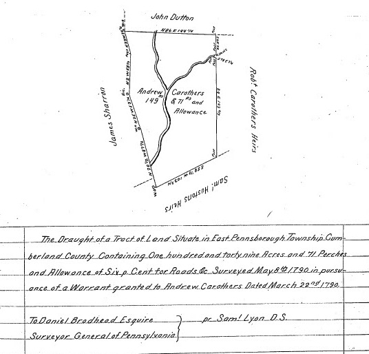 Copied Survey Showing Carothers Property